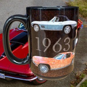 1963-1967 Chevrolet Corvette Vette C-2 Black Graphic Collectible Coffee Mug Cup